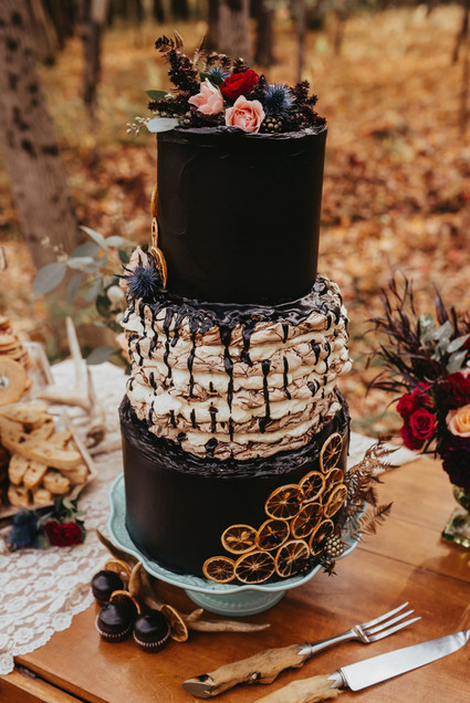 The moodiest gothic forest wedding with gorgeous fall florals