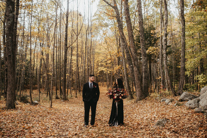 The moodiest gothic forest wedding with gorgeous fall florals