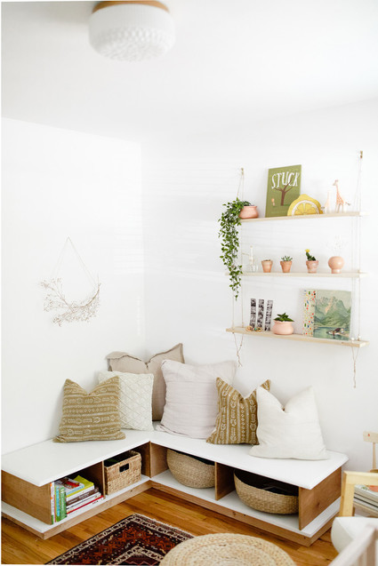 Earthy modern pastels for a baby boy's nursery in Portland from Paige Jones