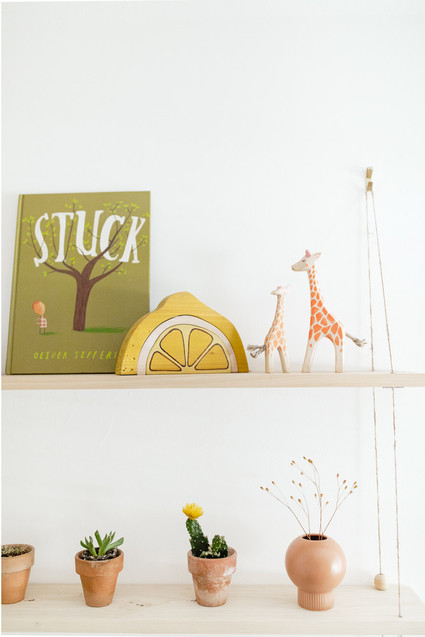 Earthy modern pastels for a baby boy's nursery in Portland from Paige Jones