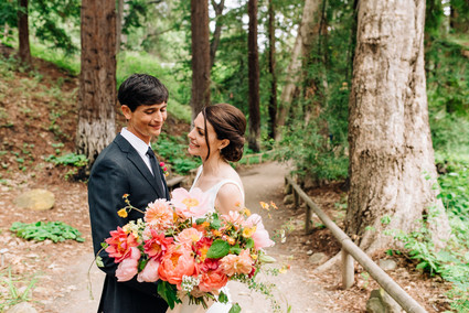 a colorful backyard wedding in Santa Barbara on a super reasonable budget