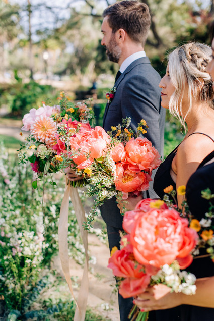 a colorful backyard wedding in Santa Barbara on a super reasonable budget