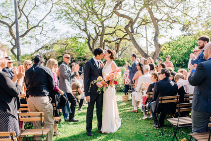 a colorful backyard wedding in Santa Barbara on a super reasonable budget
