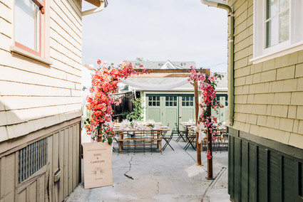 Coral peony arch