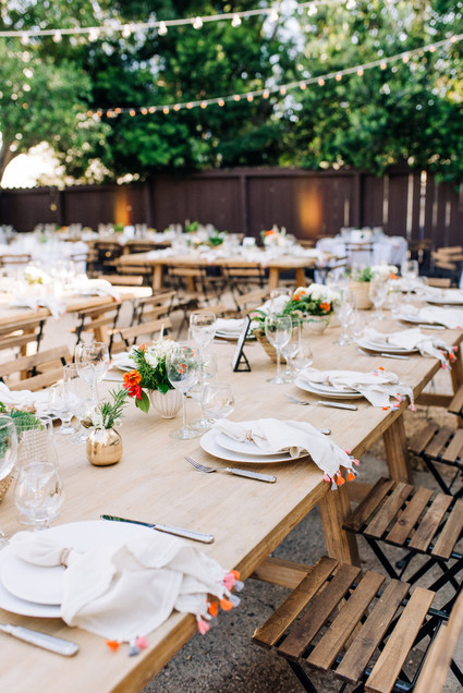 a colorful backyard wedding in Santa Barbara on a super reasonable budget