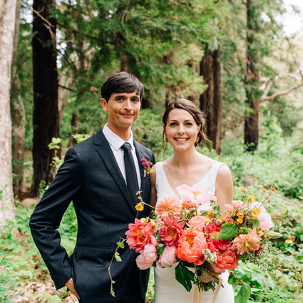 a colorful backyard wedding in Santa Barbara on a super reasonable budget