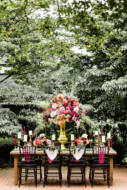 Jewel tone floral explosion at historic Strawberry Mansion in Philadelphia