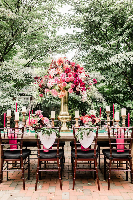 Jewel tone floral explosion at historic Strawberry Mansion in Philadelphia