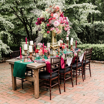 Jewel tone floral explosion at historic Strawberry Mansion in Philadelphia