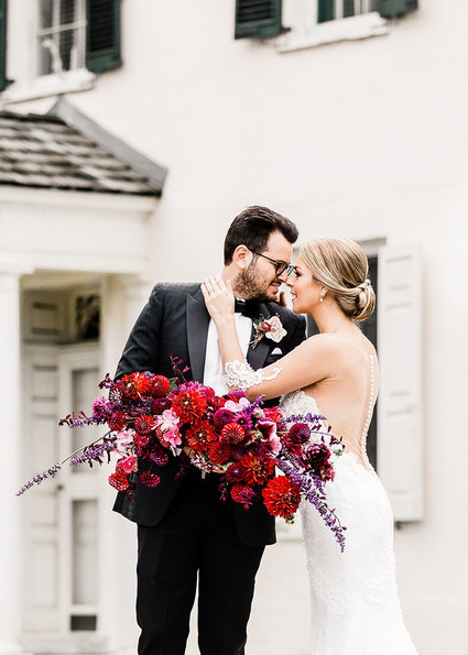 Jewel tone floral explosion at historic Strawberry Mansion in Philadelphia