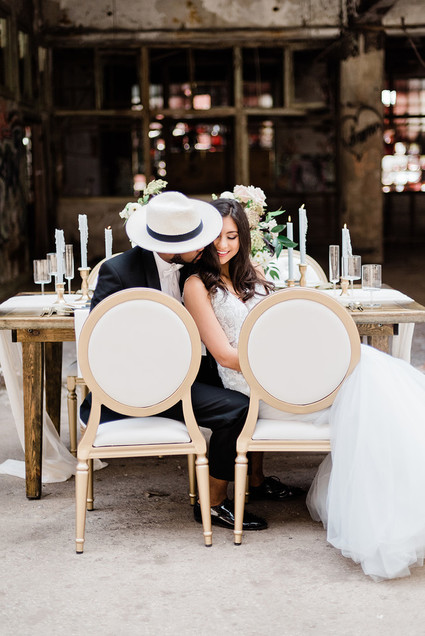 Packard Plant in Detroit wedding editorial