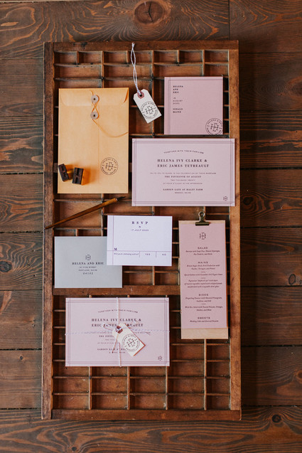 peach and rose fall invites