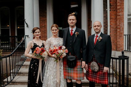 A print maker's thoughtful DIY fall wedding ... with kilts! Inspiration