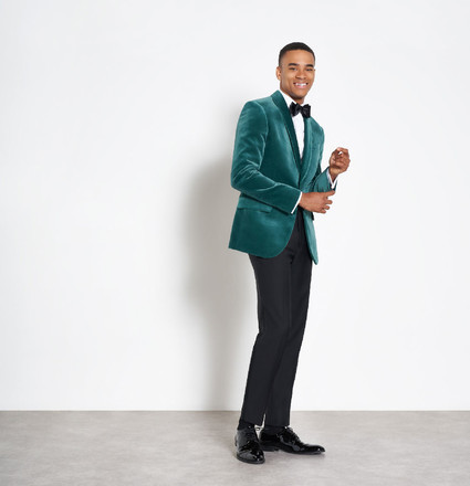 Green velvet mens jacket