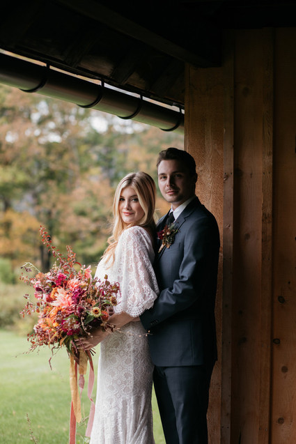 Autumn barn wedding in the Catskills with amazing florals