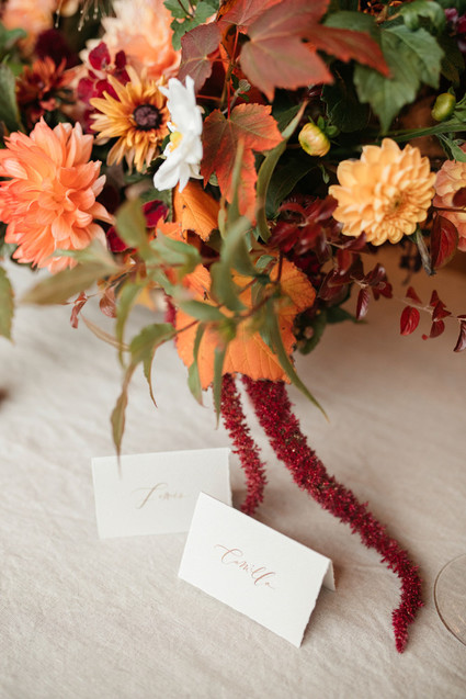 Autumn barn wedding in the Catskills with amazing florals