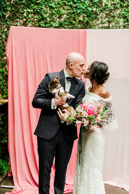 Ultra colorful wedding design inspired by Indian floral garlands and Day of the Dead