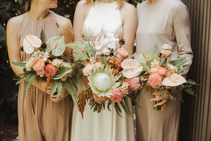 tropical pastel bridal bouquets
