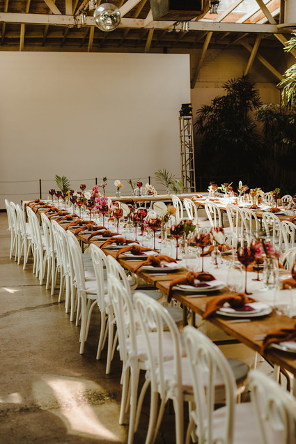 Modern tropical DTLA wedding with designer details at The Millwick