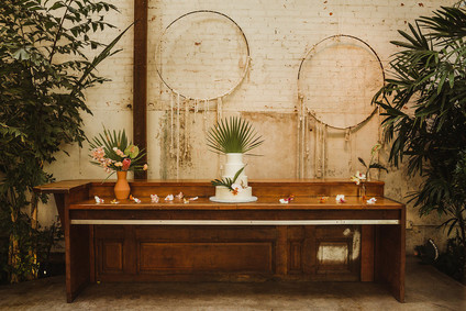 Modern tropical DTLA wedding with designer details at The Millwick