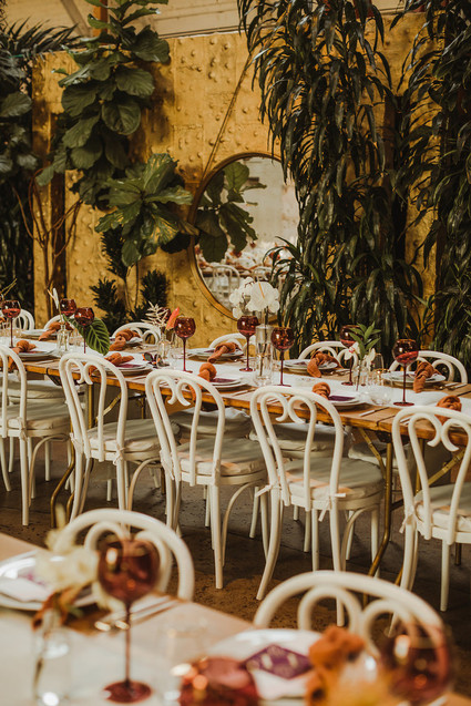 Modern tropical DTLA wedding with designer details at The Millwick
