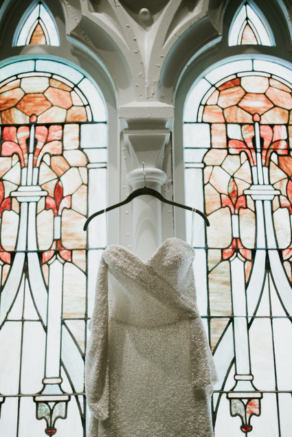 All white urban winter wedding in Cincinnati