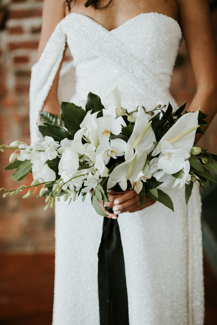 All white urban winter wedding in Cincinnati