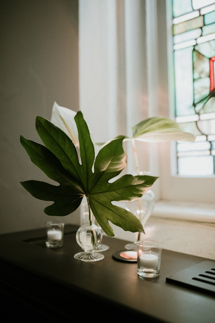 All white urban winter wedding in Cincinnati
