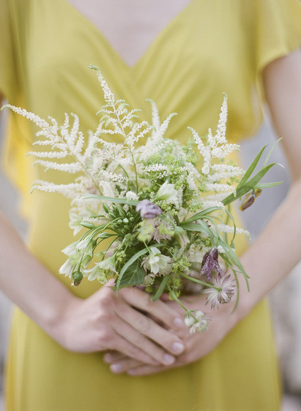 Lemon yellow bridesmaid dresses for spring