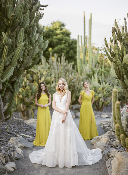 Elegant spring wedding ideas in a cactus garden