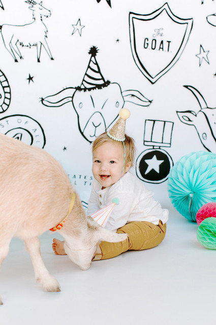 Greatest of All Time (G.O.A.T.) first birthday cake smash session Inspiration