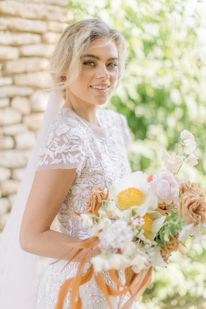 Modern stylish fairytale wedding in a dramatic English garden