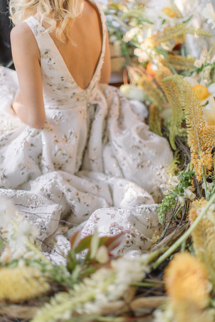 Modern stylish fairytale wedding in a dramatic English garden