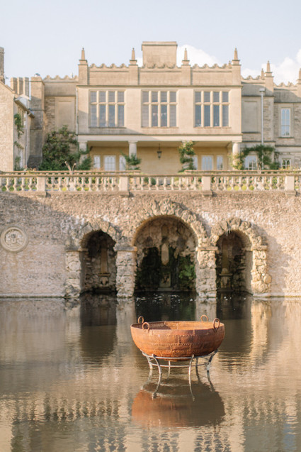 Modern stylish fairytale wedding in a dramatic English garden