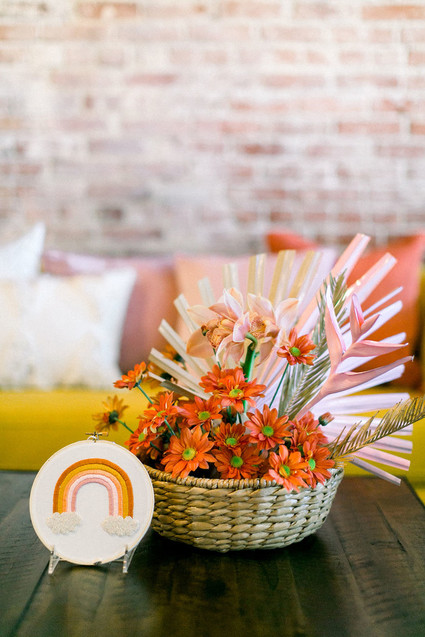 A rainbow Friendsgiving-inspired baby shower