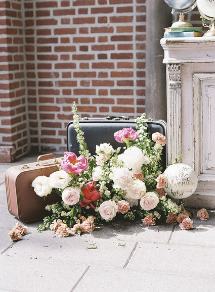Emerald and pink travel inspired wedding at the USC University Club Inspiration