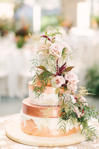 Rose gold wedding cake