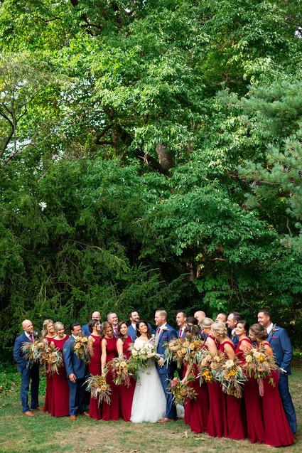 festive holiday bridal party
