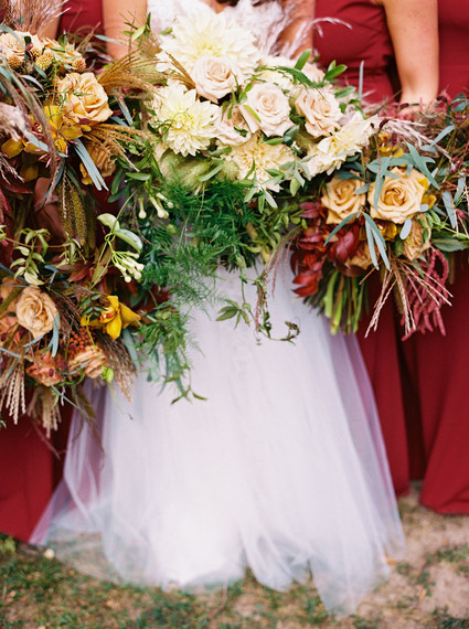 festive holiday bridal party