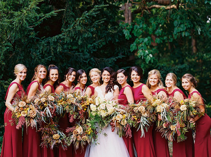 red bridesmaid dresses