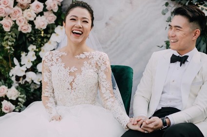 A moody dream garden wedding for a fashion forward couple at Palacio Villahermosa in Spain