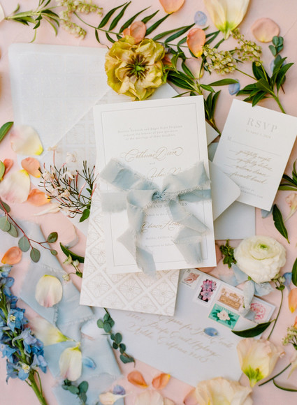 Classic pastel wedding invitations