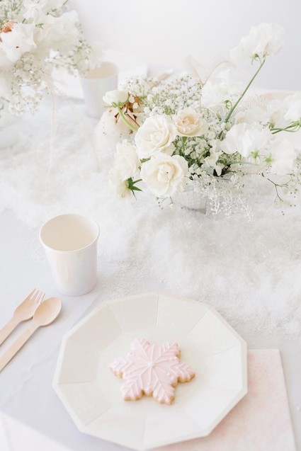 All white arctic wonderland 7th birthday party Inspiration