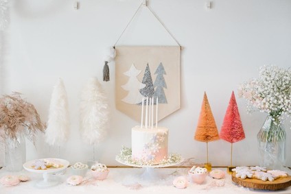 All white arctic wonderland 7th birthday party Inspiration