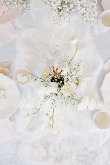 All white arctic wonderland 7th birthday party Inspiration