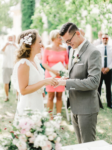 Sweet spring countryside wedding at Castle Bon Repos outside of Prague