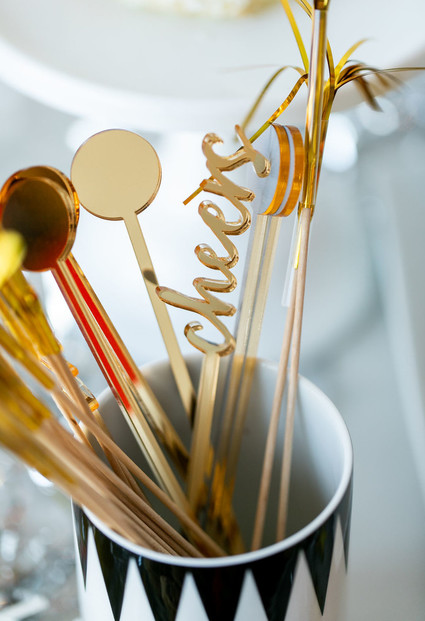 Gold cocktail stir sticks