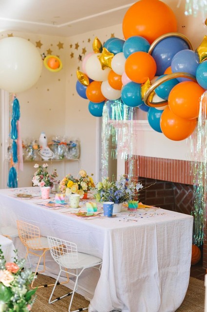 Toy Story and space-themed girl's second birthday party Inspiration