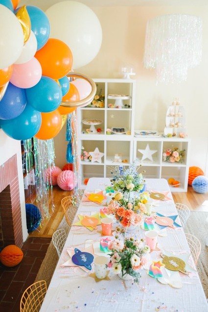 Toy Story and space-themed girl's second birthday party Inspiration