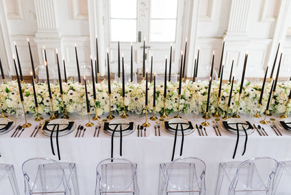 The ultimate black and white wedding with fashion-inspired details